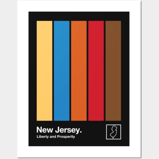 New Jersey State Flag  // Original Minimalist Artwork Poster Design Posters and Art